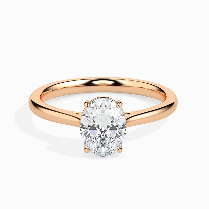 GOLDHARTZ Oval Solitaire 925 Sterling Silver Ring in Rose Gold For Women (B0CTFHY664) Amazon Price History, Amazon Price Tracker