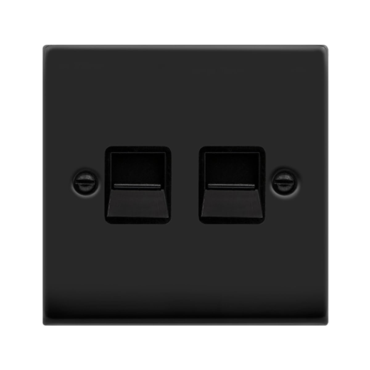 Click Matt Black Master Telephone Twin Socket