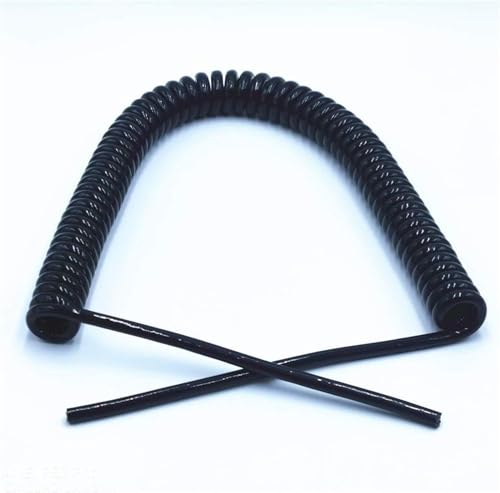 Cable espiral de alimentación extensible de 3 núcleos negro resorte 2.7m 2