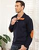 EndoraDore Mens Jacquard Sweatshirts Casual Long Sleeve Pullover Knitwear Button Stand Collar Tops Navy Blue 3XL #2