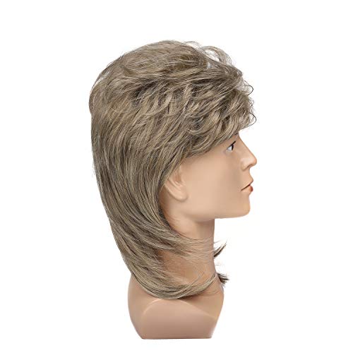 kaneles mullet wigs for men 80s costumes fancy party accessory cosplay halloween hair wig blonde