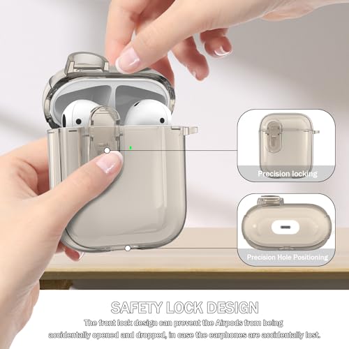 Image of for Airpod Case with Cleaner Kit, Crystal Clear Cover | Highly Transparent Anti-Yellowing TPU,Shockproof,Scratch-Resistant,Travel-Ready Keychain Cover for Work,Gym,Clear Black