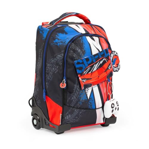 Giochi Preziosi GO POP Zaino Trolley Scuola 2in1 con Carrello Removibile Speed Race