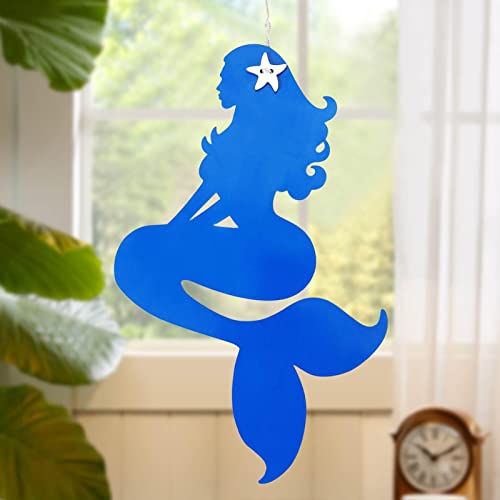 Arte de parede de sereia, ferro de sereia, lagosta, oceano, decoração ao ar livre, escultura clássic