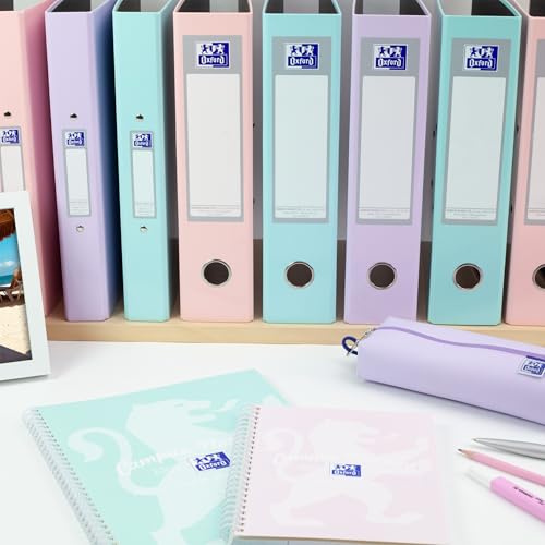 Oxford Premium Akten-Ordner A4, pastell, 8 cm breit, Kunststoff Ordner, 3 Farben, 3 Stück