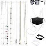 6 Pezzi Catenine Occhiali Ferma Occhiali Elegante Supporto Cinturino Occhiali (Dorato, Arg...