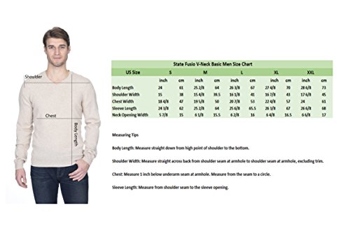 State Fusio Basic V-Neck Sweater Merino Wool Long Sleeve Pullover For Men thumb #3
