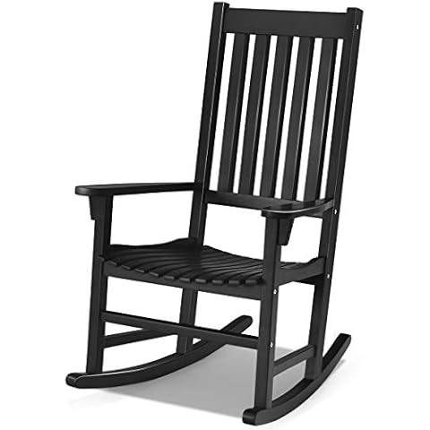 COSTWAY Mecedora de Jardín de Madera para Exterior Cover