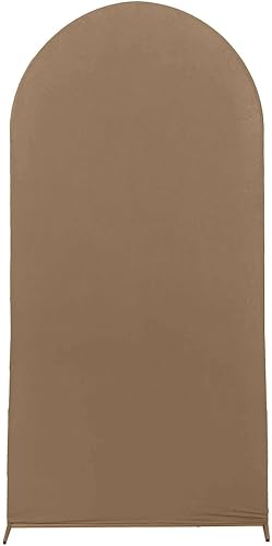 Vista 80 de Efavormart - Marco de fondo redondo de elastano de 7 pies, cubierta de arco de boda de 2 lados Blanco