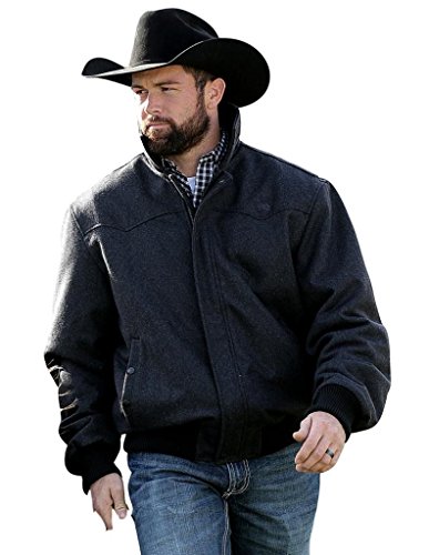 Miller Ranch Western Jacket Mens Bomber Rib Knit Charcoal DWJ2011001