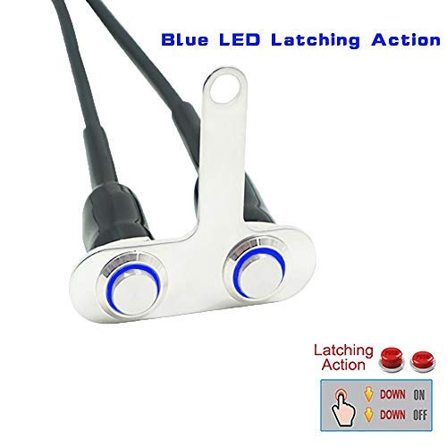 Miniatura 2 de RAYANA Barra de manillar LED de acero inoxidable para motocicleta, interruptor de luz antiniebla de encendido y apagado, interruptor ajustable a