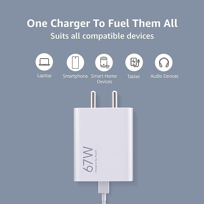 Image of Mi 67w Charger Original Fast Sonic for Xiaomi Redmi Mi 11 Ultra / 11 Redmi Charger|Superfast 6A Type C Cable Included| Laptops, Tablets & Mobile Charger| 67watt