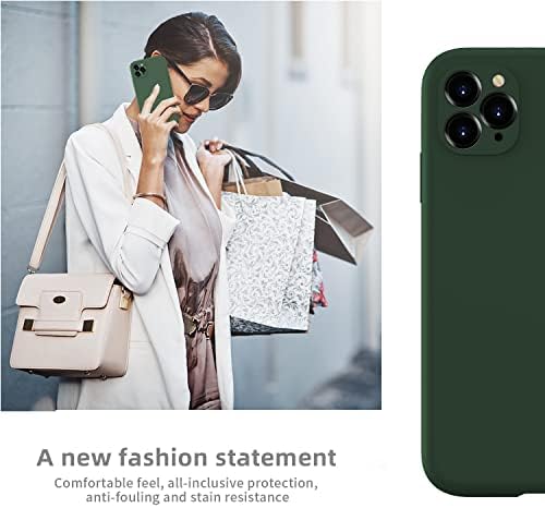 WXX iPhone 11 Pro Max 6.5-inch Case Liquid Silicone Slim Cover [Shockproof] [Anti-Scratch] [Anti-Drop] [Camera Protection] Designed for iPhone 11 Pro Max Phone Case - Dark Green