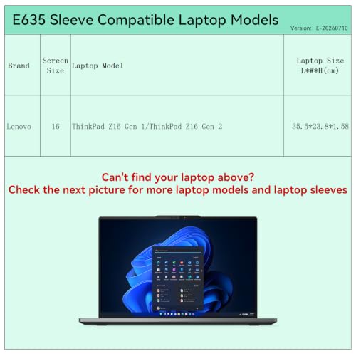 Image of Smatree Elite Laptop Sleeve for 16 inch Lenovo ThinkPad, Protective Laptop Case with Pocket(E635)