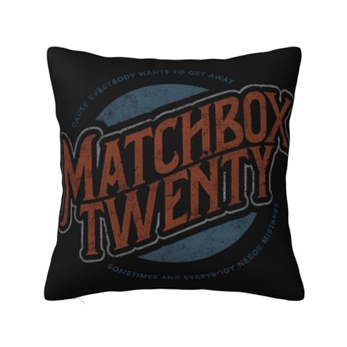 BESUCHER Matchbox Rock Music Twenty Band Logo Pillow Cases Square Soft Throw Pillowcase Decorative Cushion Covers for Living Room Bedroom Sofa Cars 20"X20"