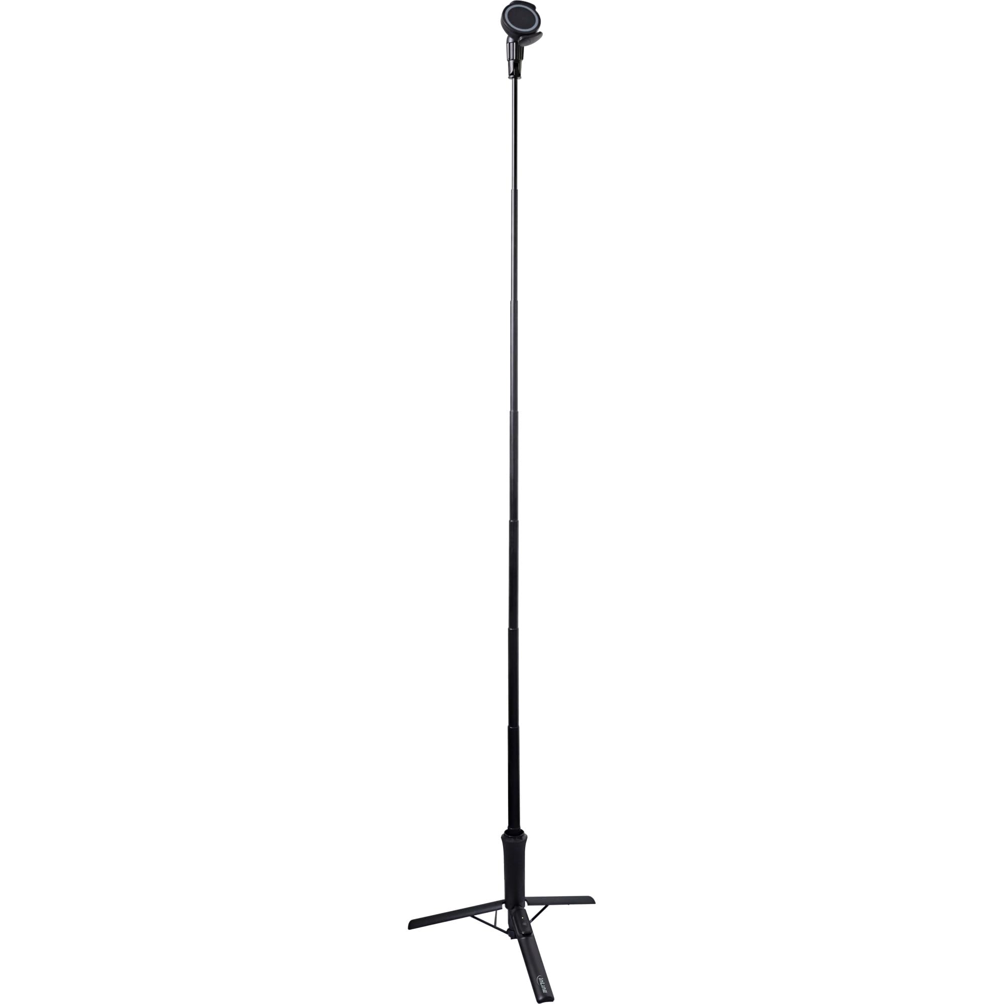 Inline 48091 Trépied magnétique pour téléphone Portable et Perche à Selfie pour Smartphones, Compatible Magsafe, déclencheur sans Fil Bluetooth, télescope, Noir, en Aluminium, 34,5-150 cm