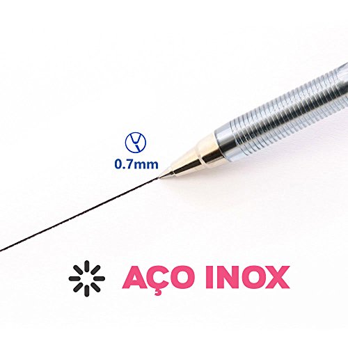 Caneta Esferográfica BPS 0.7mm ponta de aço preta Pilot