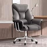 Sedia da ufficio ergonomica Big & Tall Boss, sedia girevole di lusso grigia con supporto per la schiena, sedia da scrivania con ruote, perfetta per casa e ufficio