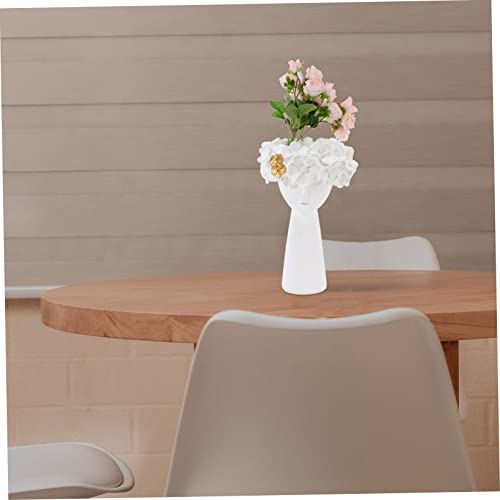 Objet d'art unique vase décoratif blanc en résine haut de gamme