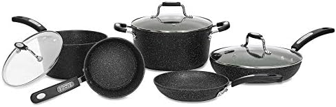 Starfrit The Rock 8PC Non-Stick Cookware Set - Durable Forged Alu...