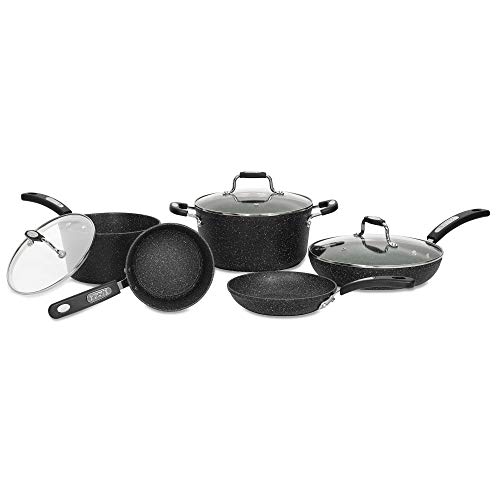 Starfrit The Rock 8PC Non-Stick Cookware Set - Durable Forged Alu...
