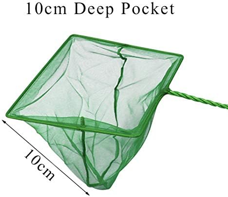 kuou 1Pcs Small Fish Tank Net, Small Fish Catch Nets & 1Pcs Aquarium Fish Tank Cleaning Sponge Brush for Fish Tank