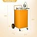 30 gal Fuel Caddy, Fuel Tank with Manual Transfer Pump for Gasoline & Diesel, Durable 4-Wheel Design, Mobile Fuel Storage for Cars, Trucks, Boats, Lawn Mowers, Orange