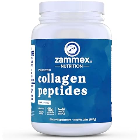 Zammex Collagen Peptides Powder, 90 Servings, Unflavored Instant Powdered, Pure Hydrolyzed Collagen Protein Powder (Type I, III) 100% Grass Fed, Paleo & Keto, Non-GMO, for Skin Hair Nail Joint Cover
