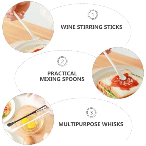 Image of 3 Pcs 2 in 1 Tiny Whisk, Multifunctional Small Whisks for Cooking, Mini Whisk, Mini Small Wisk for Blending, Whisking, Beating Ingredients, Mixing Sauces (3, White)