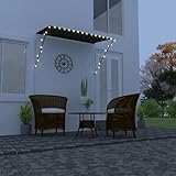 Rantry Anthrazit Ziehharmonika Markise 250x150cm, Stahl & Polyester,...