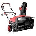 ECOMAX 19.5 Inch 15 AMP Corded Electric Snow Blower with Double LED Lights, Overload Protection, 180° Rotatable Chute, 2100 RPM, 30FT Throw Distance for Driveway Walking Path Yards, ELG10
