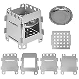 Xoeryoy Camping Stove Portable Lightweight Detachable Stainless Steel Mini Alcohol Stove for Outdoor Camping Picnic BBQ #·