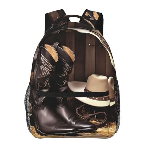 Sac &agrave; dos l&eacute;ger ordinateur portable imprim&eacute; Cowboy et bottes Western