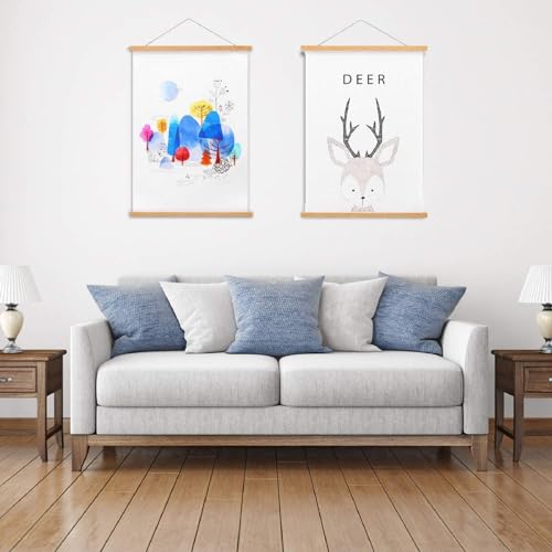 Falamon 2 Pack Magnetic Poster Hanger Frame, 8X10 8X12 8X18 Teak Wood Magnet Poster Frame For Hanging Posters, Prints, Photos, Pictures, Maps, Scrolls thumb #4