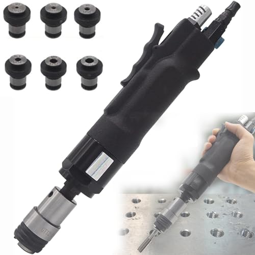 ZXCVBNMQ Máquina de roscado neumático, roscador de Rosca de Taladro neumático de Mano, Velocidad Ajustable de 700-2000 RPM, para