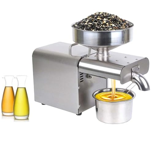 PAHION 1500 W Prensa De Aceite Automática Extractor De Aceite De Frutos Secos En Frío Y En Caliente para Uso Comercial Y Doméstico con Motor De Clase Industrial para Coco, Ricino, Oliva Y Cacahuete