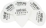 Ernie Ball Lot de 6 médiators standard Prodigy, 2,0 mm, blanc
