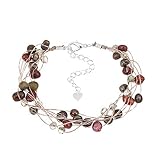 AeraVida Elegant Layers Fashion Cultured Freshwater Pearl Strand Bracelet | Pearl Bracelet | Adjustable Bracelets for Women | Freshwater Peral Bracelet | Bracelets for Women