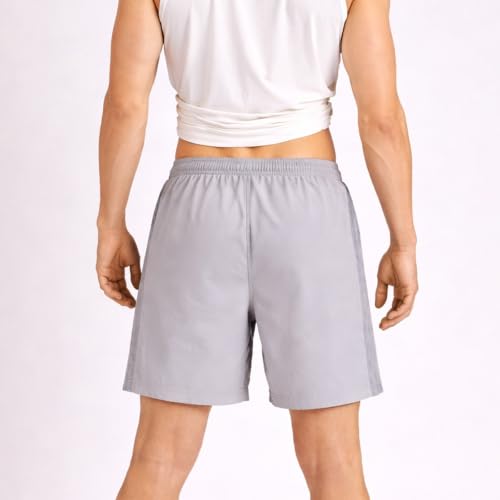 Image of Pepe Jeans Men's Solid Poly Blend Regular Fit Active Shorts | Comfortable Sportswear for Gym, Running, Training & Leisure Wear | Breathable Quick-Dry Fabric | Elastic Drawstring Waist | Zip Pockets