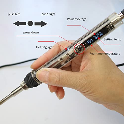 ERYUE Ferro de solda elétrico,150~450℃ 72W portátil portátil temperatura ajustável mini ferro de sol