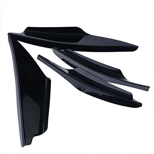 4 Pièces Ailerons Pare-Chocs Avant - Spoiler Caoutchouc Universel Noir Piano