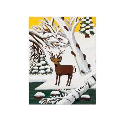 Reproduction Impression sur Toile Cerf de Maud Lewis | Tableau d'Art Célèbre