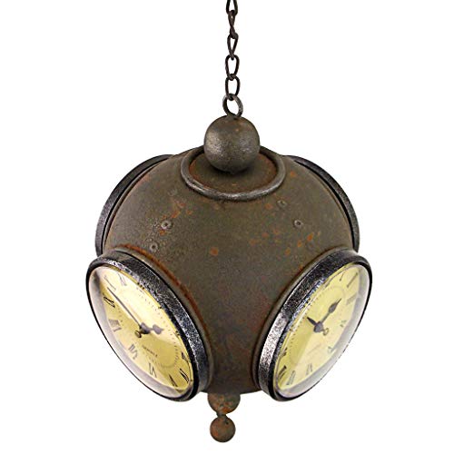 Design Toscano Victorian Grunge Four-Sided Hanging Spherical Clock, Gray #TOP1