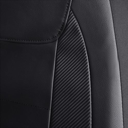 Flying Banner Universal Leather Car Seat Covers Full Set Airbag Compatible Seat Protector (Black) - Image 5