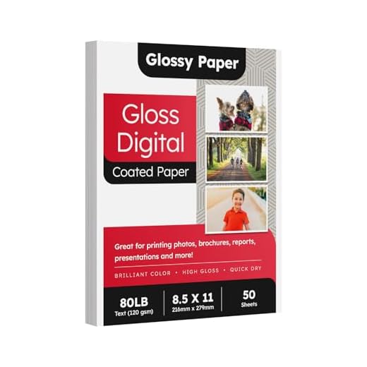 8.5 x 11 Double Sided Glossy Paper for Laser Printers Only (50 Sheets) - 80lb Text / 32lb Bond C2S Gloss Coated - Brochures, Flyers, Photos & Professional Projects - Acid-Free