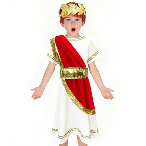 AOOWU Römischer Kaiser Kostüm, Römer Toga Kostüm Kinder mit...
