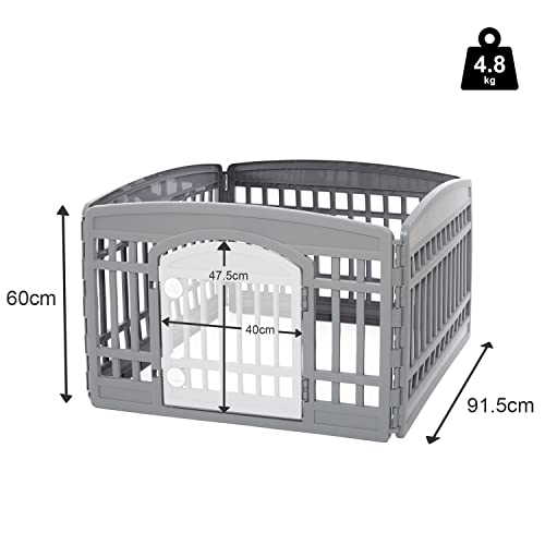 Iris Ohyama, Dog Playpen/Puppy Pen, Whelping Box, Door With Latch, Clips For Easy Assembly And Disassembly, Weather-Resistant, For Dog, Rabbits - Pet Circle Ci-604E, Iron Grey #TOP4