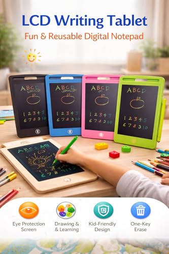 Image of 8.5 Inch LCD Writing Tablet for Kids with Stylus | One-Click Erase & Screen Lock | Reusable Digital Slate Drawing Pad | Erasable Writing Board for Boys & Girls (Age 3-10)