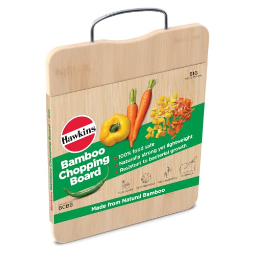 Image of Hawkins Bamboo Chopping Board Big 255 x 360 mm |100% Food Safe |Natural Bamboo |Strong & Lightweight |Durable |Eco-Friendly Cutting Board (BCBB)