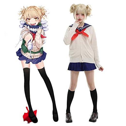 Gooyeh Midoriya Izuku/Todoroki Shouto/Toga Himiko/Midoriya Izuku/Dabi Anime Cosplay Disfraz M Niños y Niñas Cosplay Disfraz M Halloween Fiesta Cosplay Disfraz M Set con PerüCke